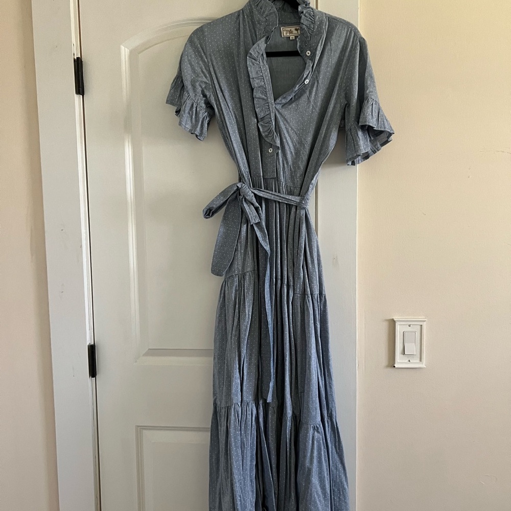 Mille Victoria dress in chambray dot - Picture 3 of 5